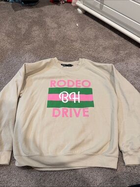 Beige 'BH Rodeo Drive' Graphic Crewneck Sweatshirt